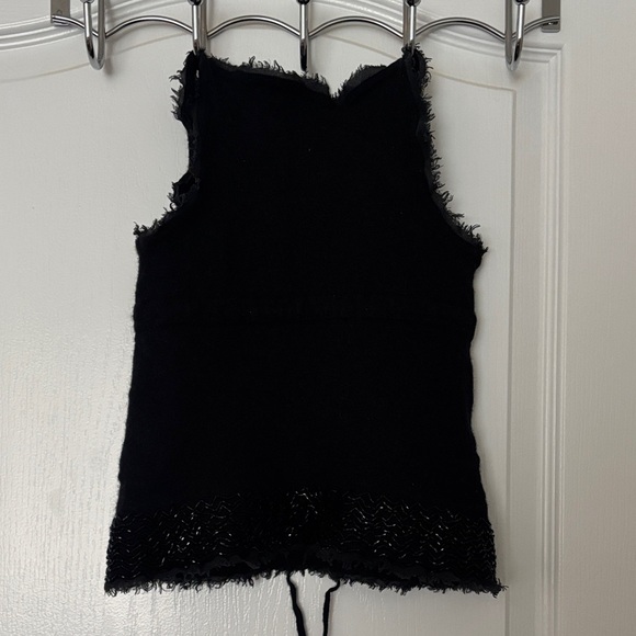 J. Crew Black Frayed Edge Tank Top - Picture 3 of 4